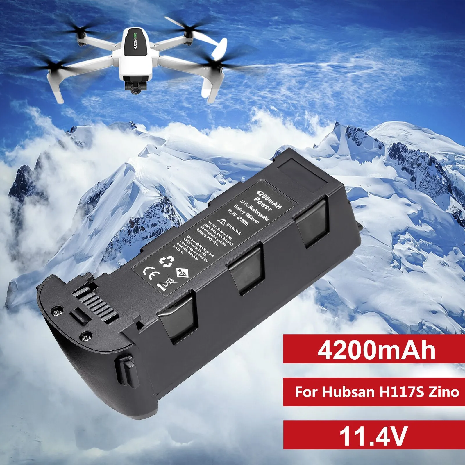 11.4 v Acumulator Lipo 4200mah Pentru Hubsan Zino H117s Gps Rc Drone Zbor Gps Rc Drone Zbor Baterie Max Putere Acumulator Lipo