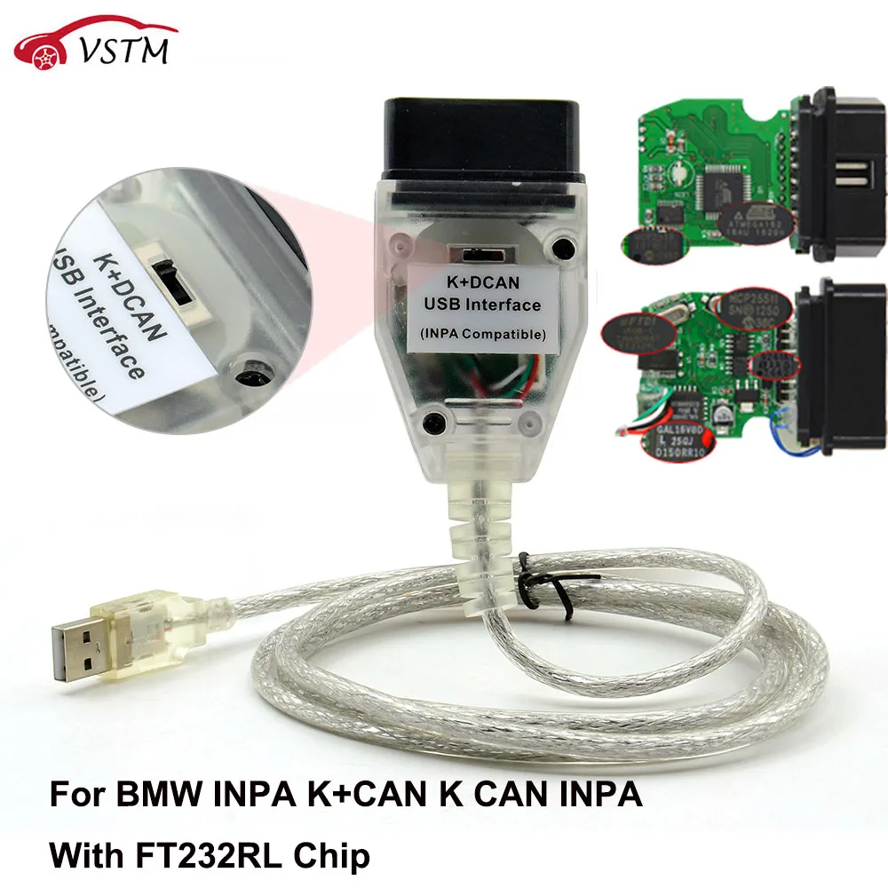 INPA K+can K POATE INPA Cu Cip FT232RL INPA K-DCAN USB Interfață Cu Comutator Cablu Pentru BMW Inpa K POATE