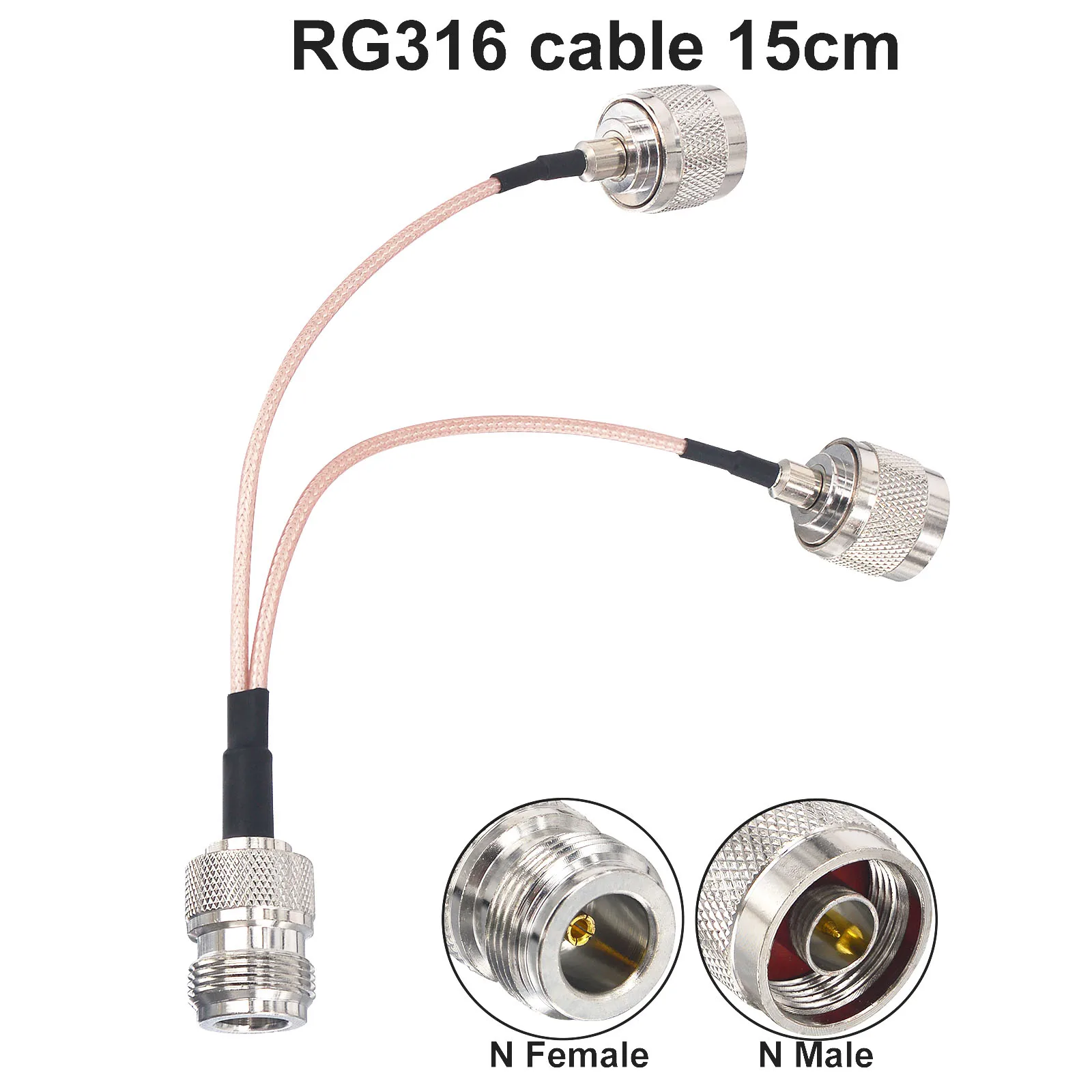 N femeie de tip Y 2X N male Conector Splitter Combiner Cablu RF Pigtail Extensia RG316 1M Cablu 15CM