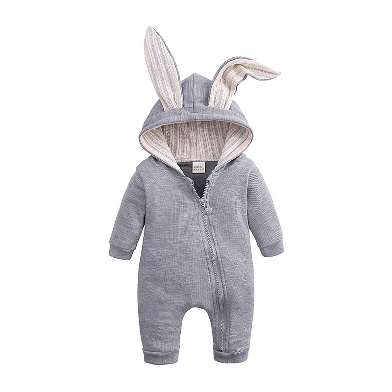 Copil Drăguț Nou-Născut Băiat Fată Bunny Salopetă Urechi Lungi Cu Gluga, Salopeta Costum De Iepure Toamna Iarna Baietel Fata De Paști Costume