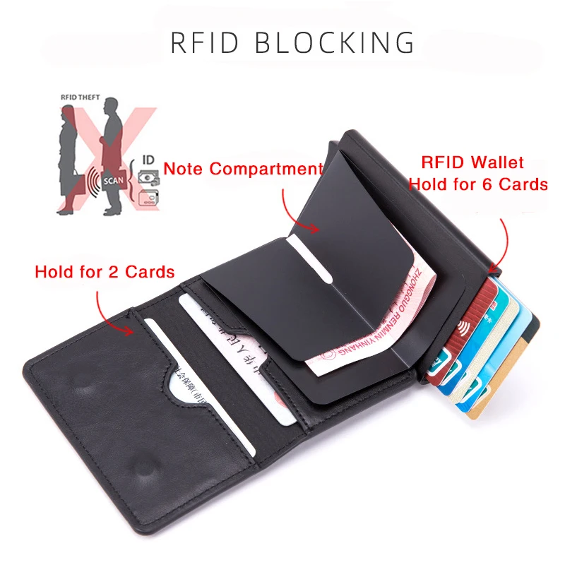 ZOVYVOL Magnet de Închidere Portofel Inteligent Anti-furt Blocare RFID Card de Caz din Aluminiu Cutie Titularul Cardului de Bărbați și Femei Unisex din Piele PU