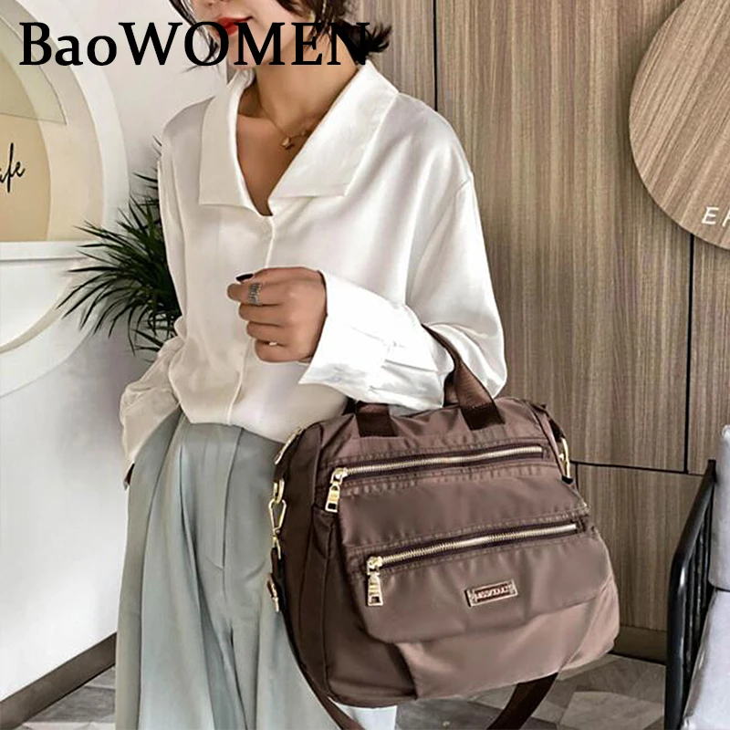 BaoWomen De Călătorie Femei, Rucsaci Mici Multifunctionala Geanta De Umar Pentru Femei Culoare Solidă Nailon Impermeabil Buzunar Multi Packbag