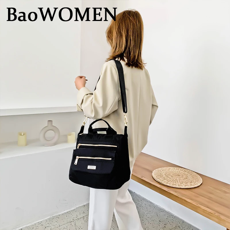 BaoWomen De Călătorie Femei, Rucsaci Mici Multifunctionala Geanta De Umar Pentru Femei Culoare Solidă Nailon Impermeabil Buzunar Multi Packbag