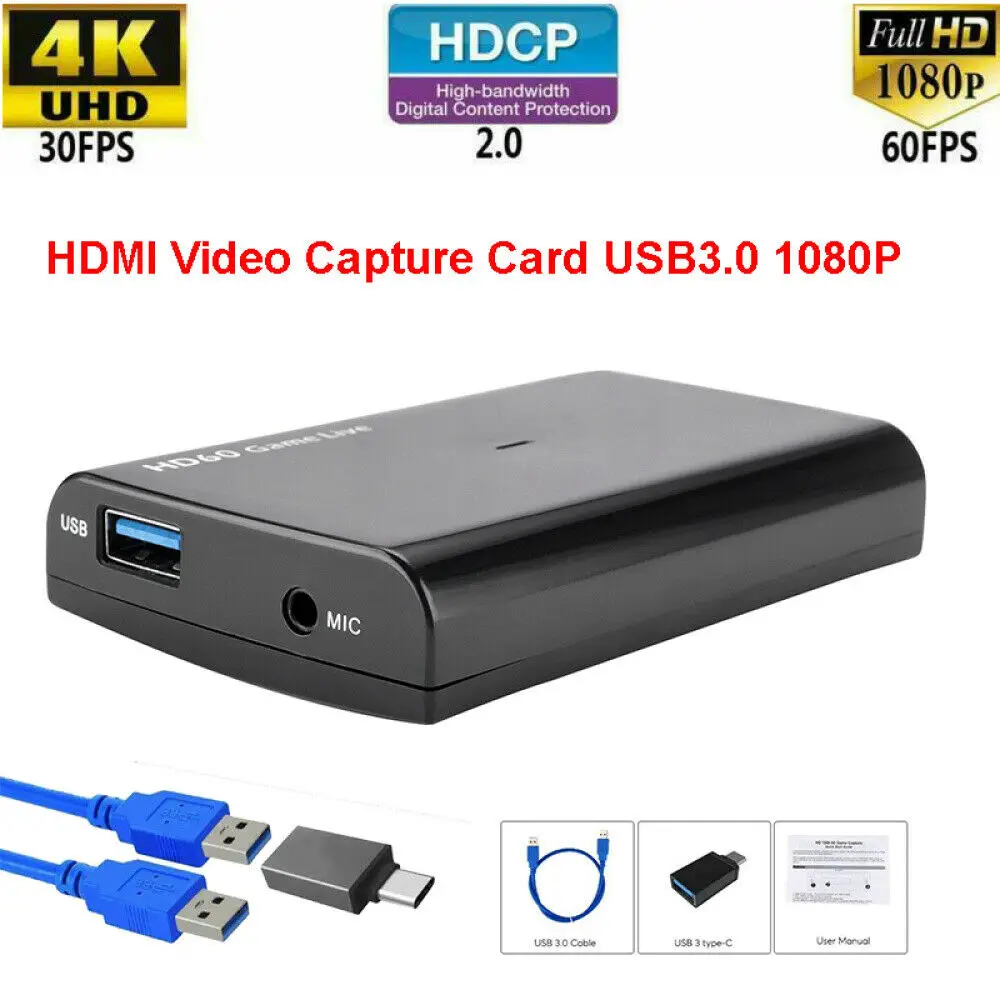 Stoc gata EZCAP 266 HDMI Video Capture Box Live Streaming Dispozitiv de Captare Cu MICROFON Suport HDCP Pentru Youtube Xbox Hitbox PS3