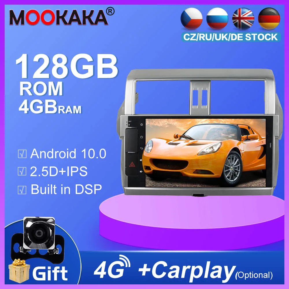 4+128GB Android10.0 Mașină de Navigare GPS Pentru Toyota Prado-wifi Stereo Multimedia Player Auto Radio Unitatea de Cap Carplay DSP
