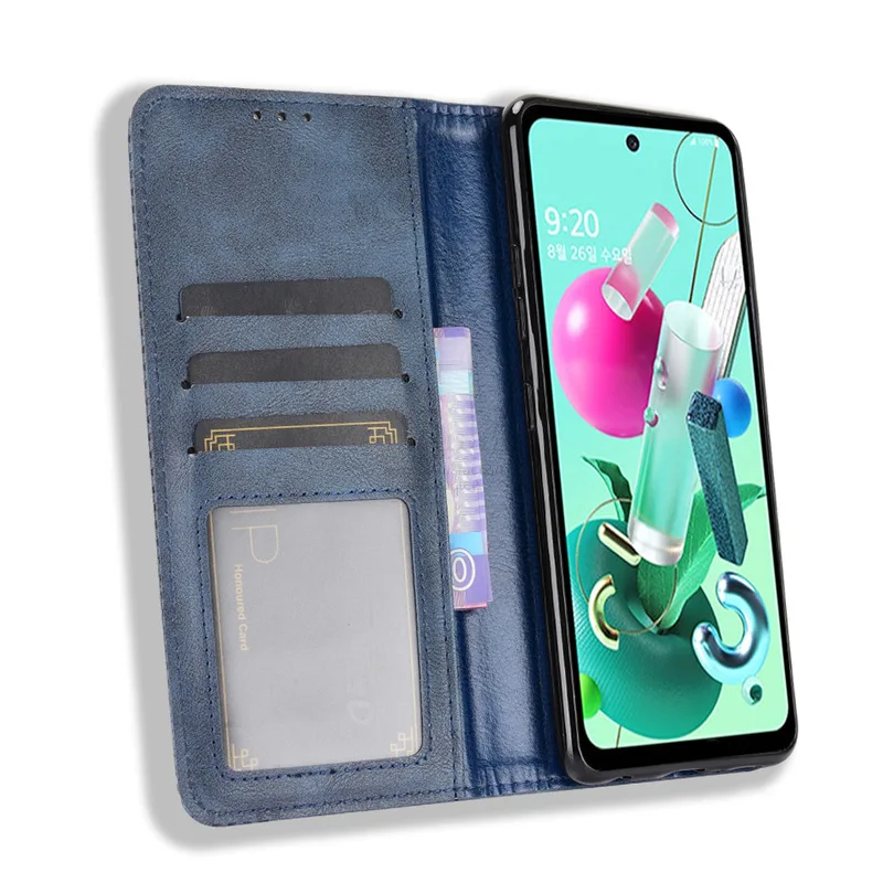 De lux Retro Magnetic din Piele Flip Cover Pentru LG Q92 Caz Carte de Portofel Cardul de Suport Moale de Acoperire Telefon Mobil Saci