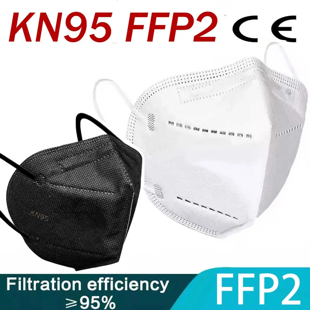5-200pcs Negru FFP2 KN95 Mascarilla 5 Strat de Respirat Adult Masca de Fata KN95 Măști cu Filtru Gura Reutilizabile fpp2 ffpp2 CE Masque