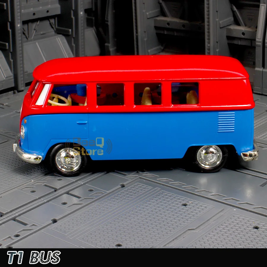 1:36 VW T1 Autobuz de Metal Mor Cat Masina 1/36 Comerciale Masina Aliaj Model Inaltime de Simulare 1/32 Camion Van Die-casting Jucarii