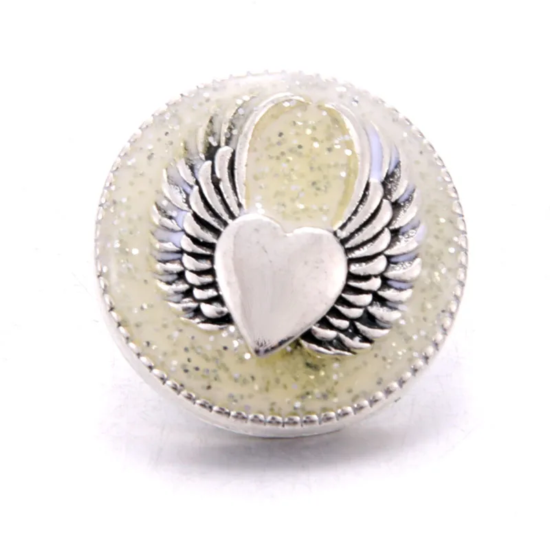10buc /lot Nouă Clipă de Bijuterii creative Inima aripi de metal Butoane pentru 18MM butoane Bratara colier DIY bijuterii femei bărbați