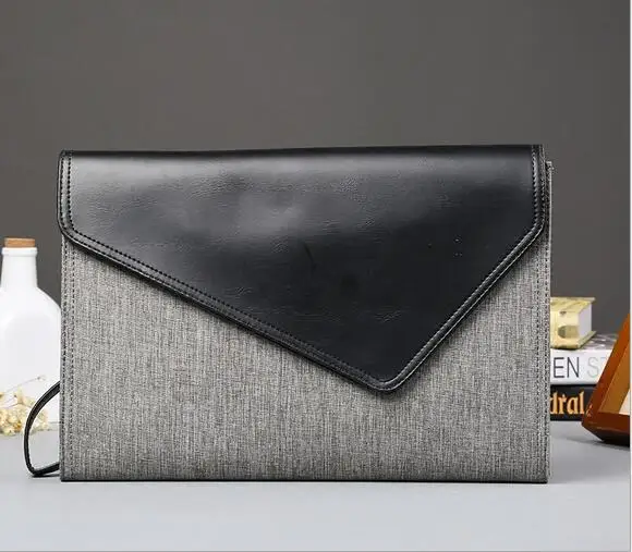 Japoneză versiune de gri flip sac de ambreiaj de Afaceri pungă de hârtie Casual geanta iPad