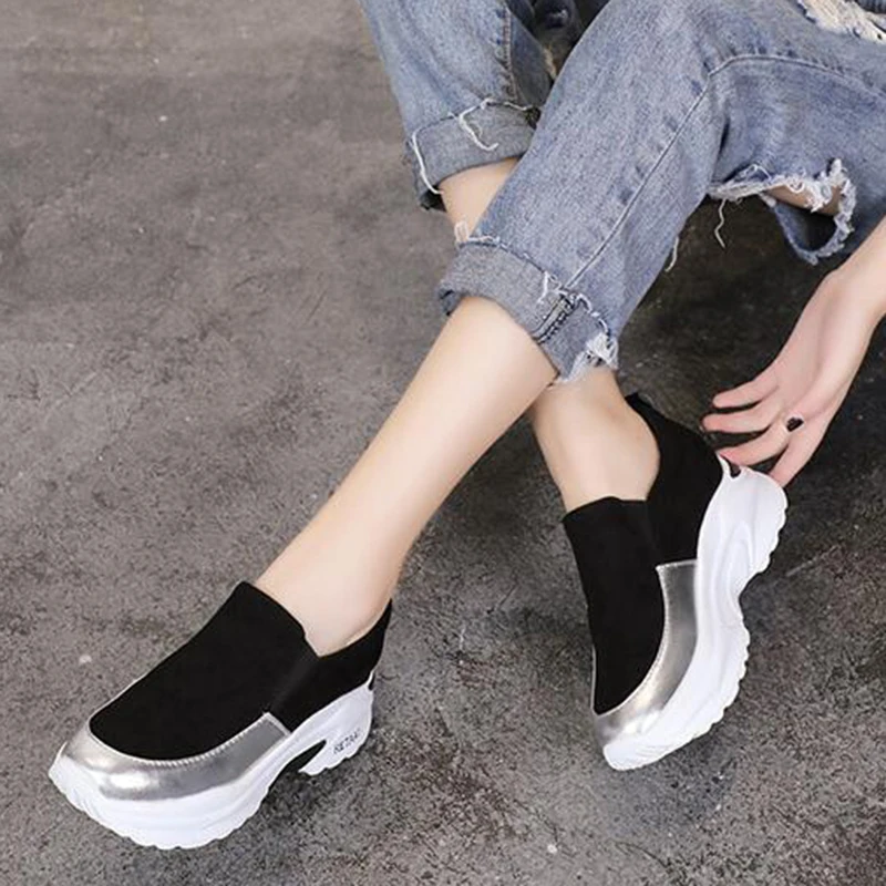 COVOYYAR 2019 Sequin Pantofi Casual Femei de Primavara Toamna Fund Moale Femei Adidași Aluneca Pe Platforma Pene de Pantofi de Călătorie WSN768