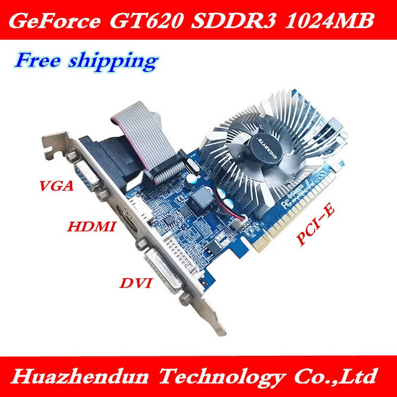 GIGABYTE GV-N620D3-1GL 1GB plăci Grafice SDDR3 64Bit placa Video pentru placa video nVIDIA Geforce GT620 GPU jocuri PC DVI HD-MI VGA 1024M Folosit