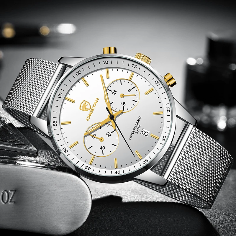 Mens Ceasuri GHEPARD Top Brand de Lux din Oțel Inoxidabil Cuarț Ceas pentru Bărbați Impermeabil de Afaceri Cronograf Ceas Relogio Masculino
