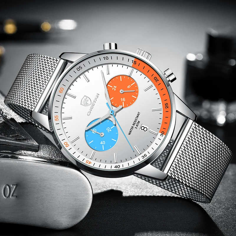 Mens Ceasuri GHEPARD Top Brand de Lux din Oțel Inoxidabil Cuarț Ceas pentru Bărbați Impermeabil de Afaceri Cronograf Ceas Relogio Masculino