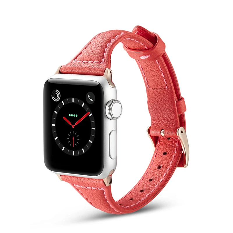 Slim Subțire curea din piele pentru apple watch band 44mm 40mm 42mm 38mm iwatch trupa pentru apple watch 6/5/4/3/2/1 bratara Wristbelt