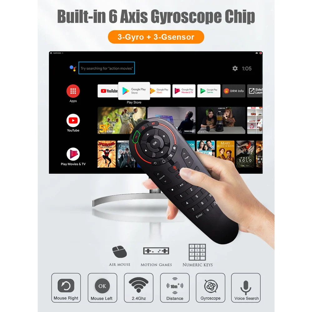 5pcs G30S Aer Mouse-ul Google Voice Android Tv Gyro 33 taste IR de Învățare TV control de la Distanță controler de la Distanță Air Mouse-ul pentru Foc TV
