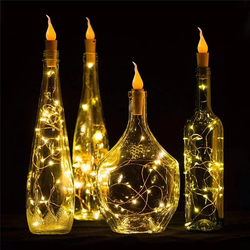 Led Striping Lumini Sticla de Vin la lumina lumânărilor Plută Ghirlanda de Crăciun DIY Șir de Lumini Pentru Petrecerea de Halloween Decor de Nunta