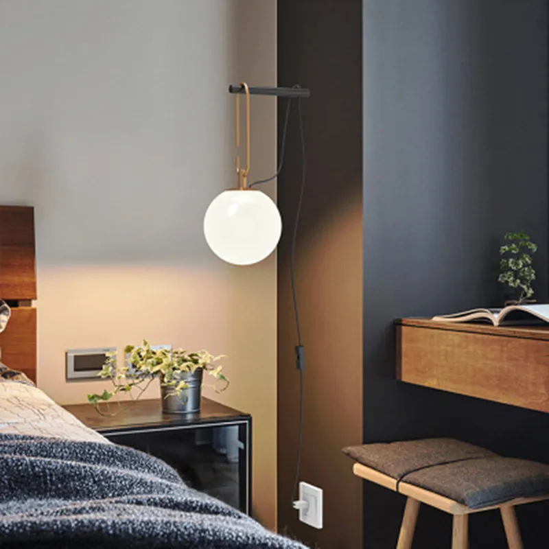 Nordic creative sticlă de lampă de perete personalitate minimalist modern, dormitor lampă de noptieră intrare, hol, coridor art lampă de perete