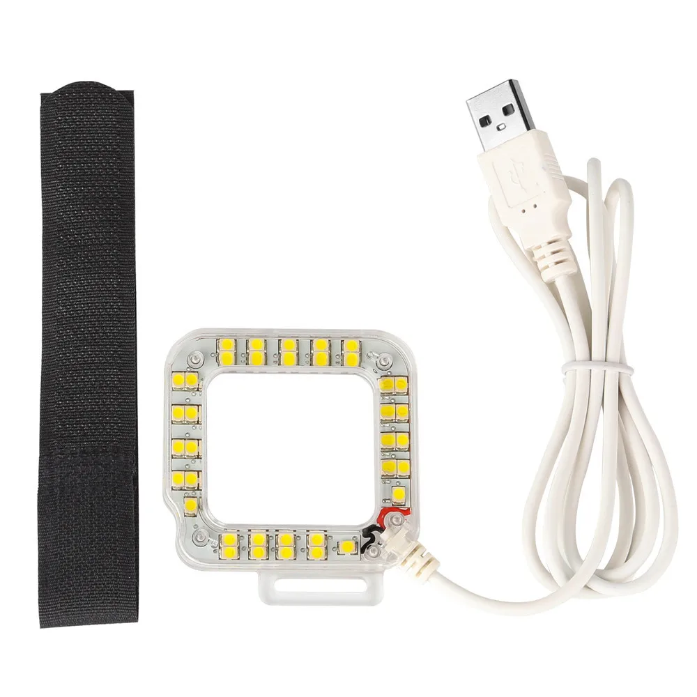 USB 20 DE Umplere cu LED-uri Lens Ring Flash de Lumină Locuințe Caz Lampă pentru GoPro Erou 4/3+