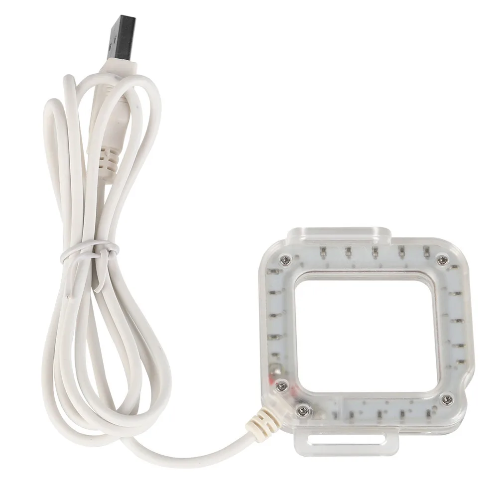 USB 20 DE Umplere cu LED-uri Lens Ring Flash de Lumină Locuințe Caz Lampă pentru GoPro Erou 4/3+