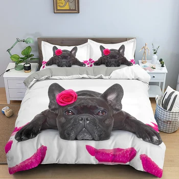 3d Câine de Companie de lenjerie de Pat Set Cuvertura de pat lenjerie de Pat pentru Copii Băiat Dormitor Pat Set Unic Twin Plin Regina King Size, Lenjerie de pat