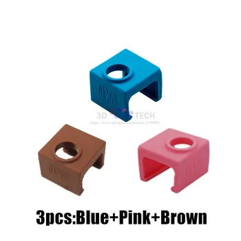 3pcs color mix MK10 Silicon Șosete în loc izolație ceramică Albastru/Roz/maro pentru Wanhao i3/Flashforge SILICON ÎNCĂLZIRE BLOC