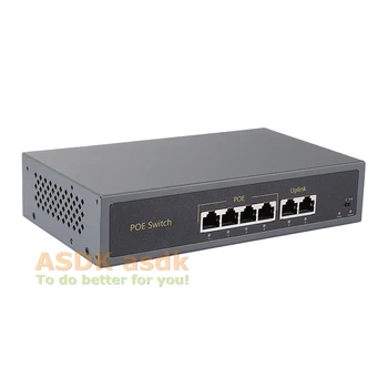 4+2 4-Port 10/100M POE Switch 60W 48V Power over Ethernet IEEE802.3af Pentru Sistemul de Camera IP de Rețea Switch