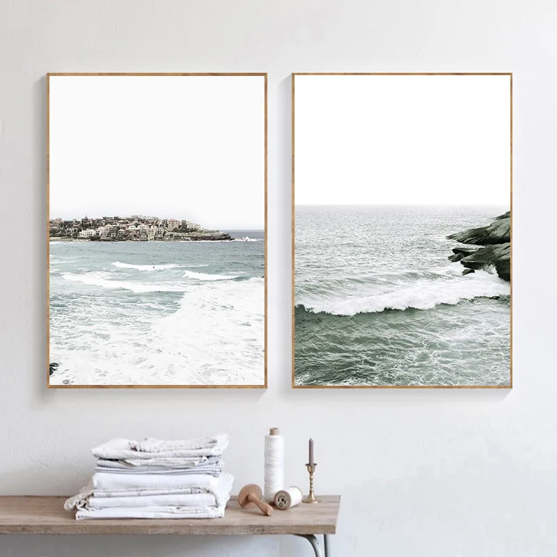 Citat Motivațional Palmier Frunze De Imagine Scandinave Poster Nordic Decor Ocean, Mare, Peisaj Imprimare Arta De Perete Panza Pictura