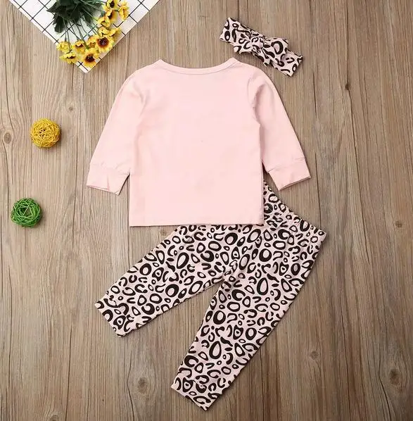 PUDCOCO Nou-nascutului Fata de Leopard de imprimare Haine Topuri Tricou Pantaloni de Trening Tinutele Set Suport cu ridicata
