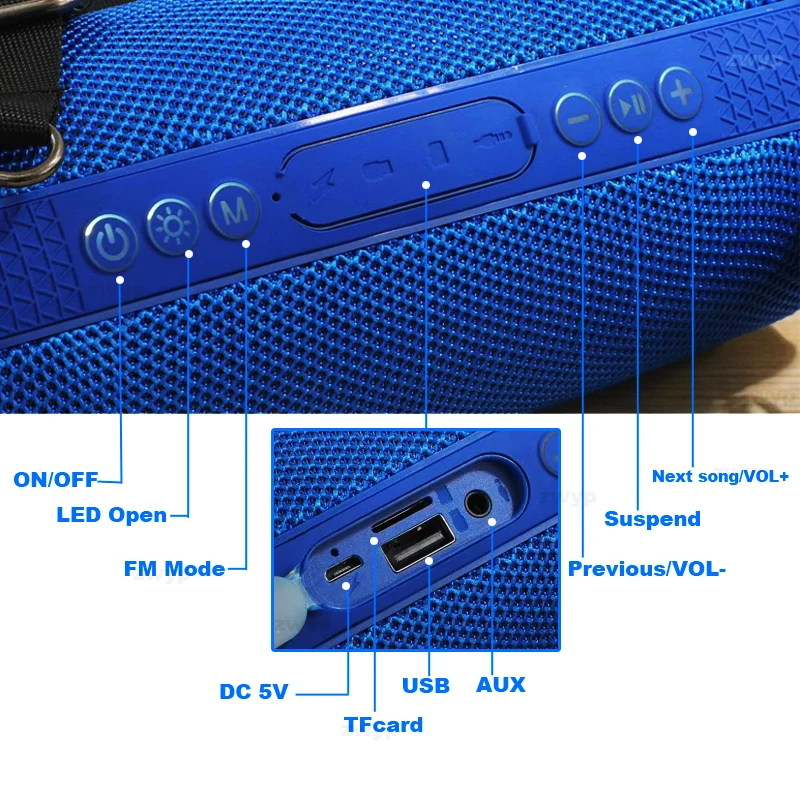 Difuzor portabil bluetooth cu Lumini Colorate în aer liber, Coloana de Calculator fără Fir, Difuzoare Subwoofer BoomBox Muzica-Center-Radio