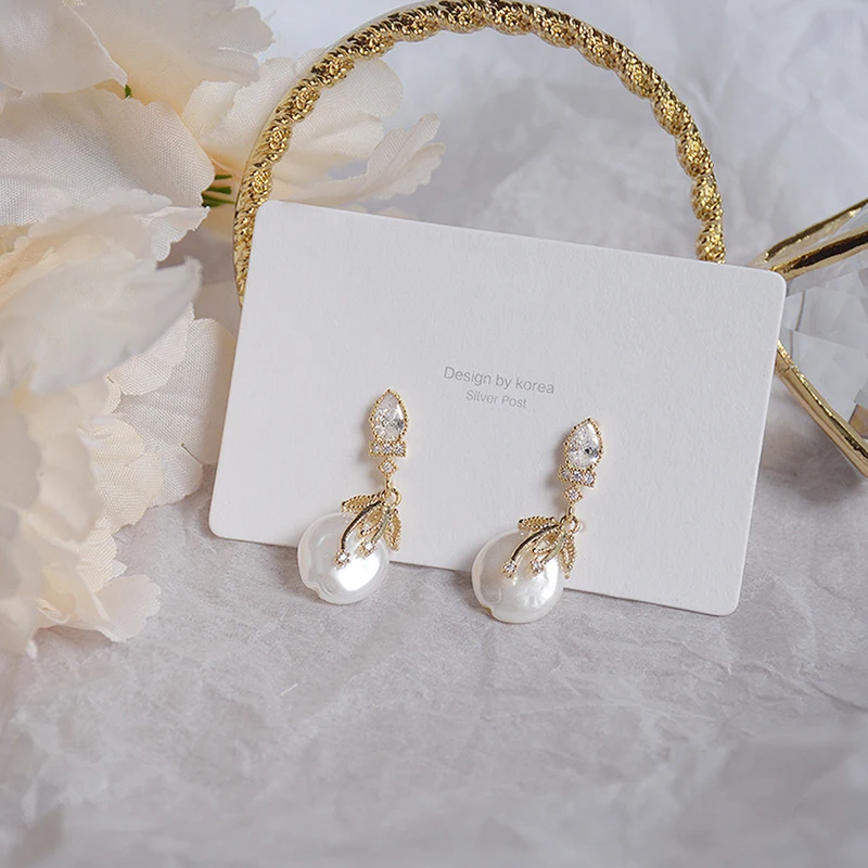 Elegant Bohemia Femei Cercei cu Perle de Lux AAA Zirconia de 14K Aur Adevărat Stud Cercel Bijuterii de Nunta pentru Mireasa Cadou de Crăciun