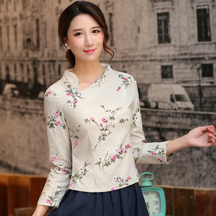 Crescent Camasa Guler Topuri Mujer Camisa de sex Feminin Bluza Tradițională Chineză Femei Lenjerie de pat din Bumbac Imbracaminte Marimea S M L XL XXL