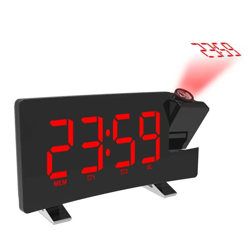 FM76-108 band radio Ceas Digital de 8 inch LED Proiector, Proiecție de Amânare Alarmă Radio cu Ceas Timer Iluminare din spate difuzoare de 3W acasă