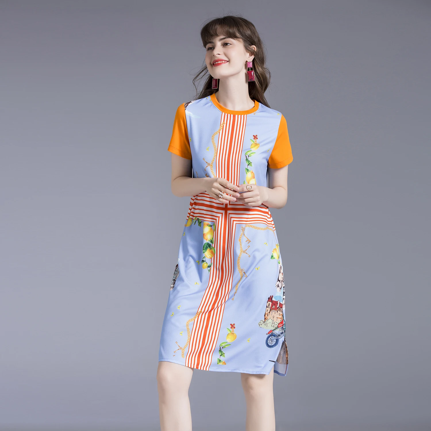 HAYBLST Brand Femei Rochie de Vara Noi Rochii Mâneci Scurte Plus Dimensiune Haine Vestidos de Înaltă Calitate Stil European Haine Largi