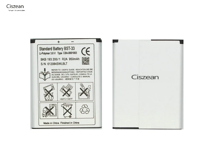 Ciszean 1x BST-33 Înlocuire Baterie Pentru K790 K530 K790i K790C K800 K800i K810i K818C W595C T700 C702 G705 950mAh + LCD Încărcător
