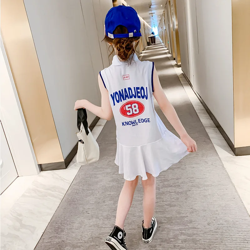 2020 copil de Vara Fata Rochie de Haine adolescent de Sport Baseball sexy gulerul Deschis wihte de pe umăr rochie 3 4 5 6 7 8 9 10 12 ani