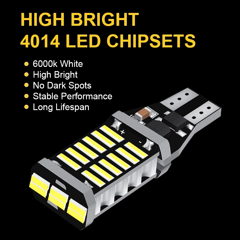 2x T15 LED W16W 4014 Chip Canbus rezervă de marșarier lampa de lumina Pentru Hyundai ix20 ix35, ix55 Matrice Moș crăciun a Căzut Tucson Veloster Solaris