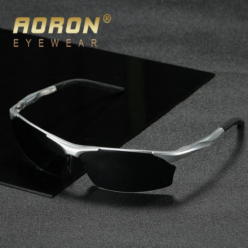 AORON Retro Cadru de Aluminiu Polarizat ochelari de Soare pentru Barbati Brand de Lux de Design Masculin Oglindă Clasic de Conducere Ochelari Ochelari Oculos