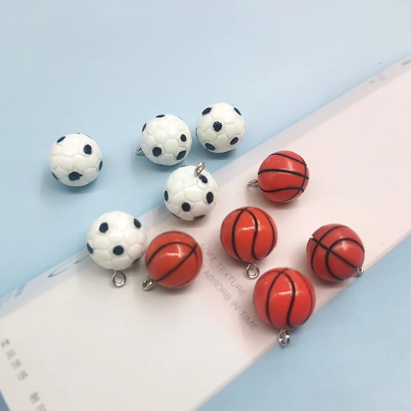 10buc Noi Simulate de Baschet Fotbal Rasina Farmece Sport 3D Minge Pandantiv pentru Breloc Cercei Bijuterii a Face Constatări C330