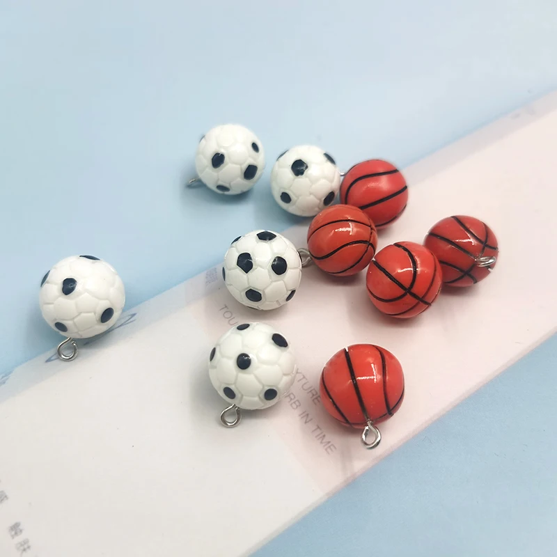 10buc Noi Simulate de Baschet Fotbal Rasina Farmece Sport 3D Minge Pandantiv pentru Breloc Cercei Bijuterii a Face Constatări C330