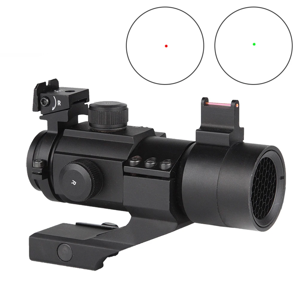Noi de Vânătoare Tactice 1X30 Fibre Optice Scopul Vedere Colimator Red Dot Pentru Aer Pușcă de Vânătoare Airsoft Domenii Cu Vedere Față