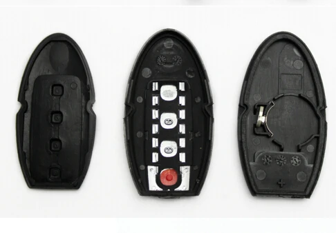 4 Butoane Smart Key Remote Shell pentru Nissan GTR Smart Card Cheie de Masina Spații Caz (Modele noi) cu tasta insert lama