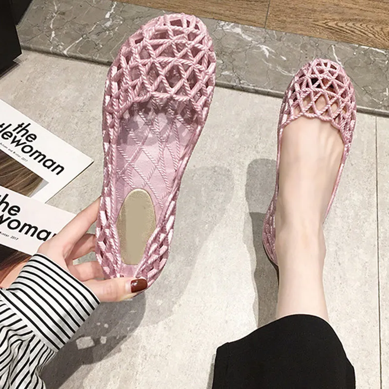 Femei Sandale De Doamnelor Apartamente Țese Vara Rece Respirabil Apartamente Pantofi Gol De Sex Feminin Aluneca Pe Lumina Confort 2021 Femeie Încălțăminte
