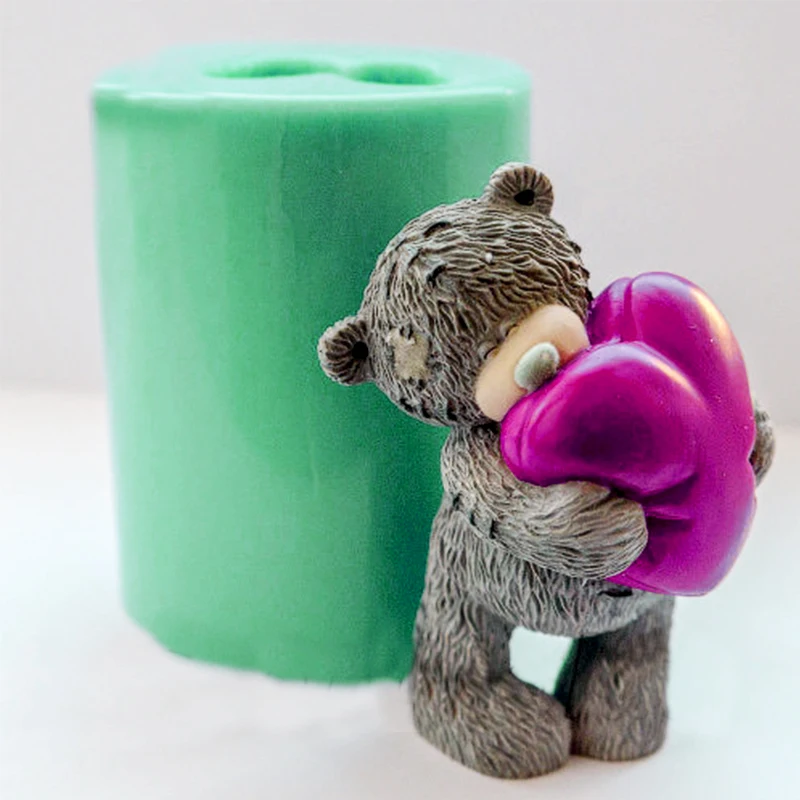 S9310 Animal Atent Săpun Mucegai 3D Teddy Bear Mucegai Silicon Mucegai Lumânare Mucegai Parfum de Piatră Mucegai (NOI transportul)
