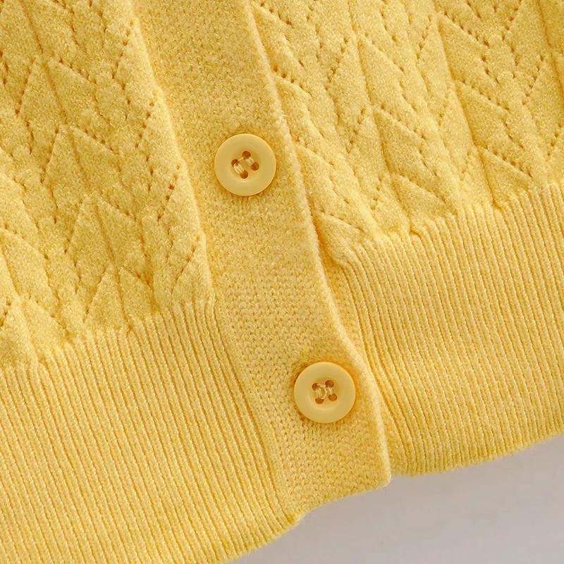 Foridol tricotate trunchiate jachete femei toamna iarna scurte galben vintage butonul cardigane 2020 casual slim topuri