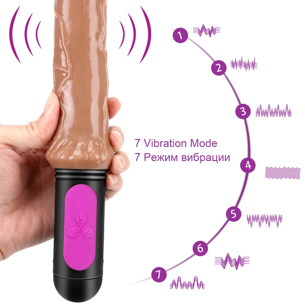 IKOKY Realist Vibrator punctul G Vagin Anus Stimularea Încălzire Vibrator Erotic 7 Viteza Jucarie Sexuala pentru Femeie Îndoiți Moale Penis Urias
