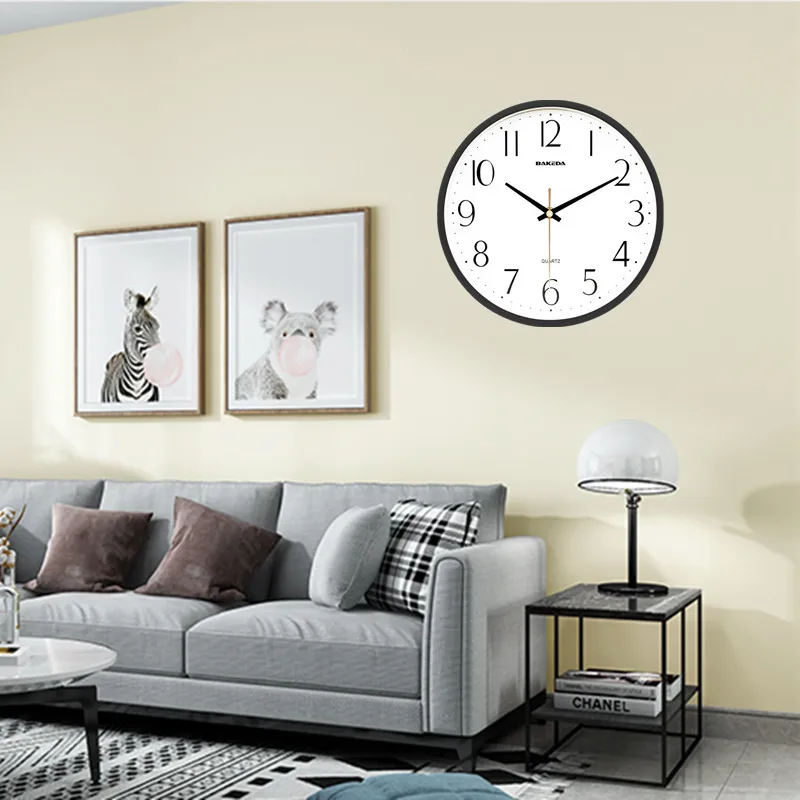 26cm Minimalism Ceasuri de Perete Cu Rama Neagra de Sticlă Transparentă Liniștită Ceas Simplu Reloj de Studiu comparativ Officce Decor Acasă