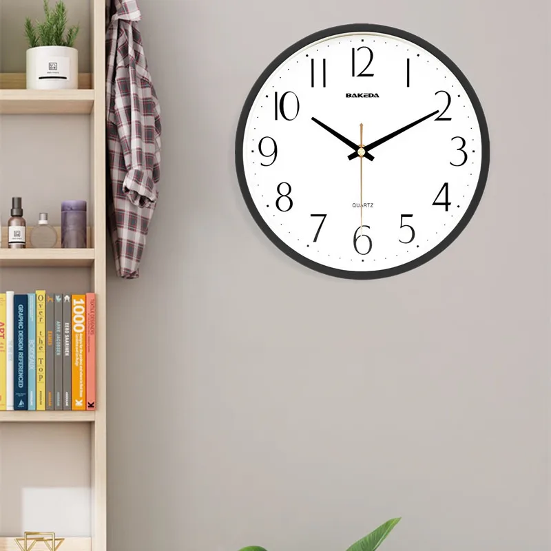 26cm Minimalism Ceasuri de Perete Cu Rama Neagra de Sticlă Transparentă Liniștită Ceas Simplu Reloj de Studiu comparativ Officce Decor Acasă