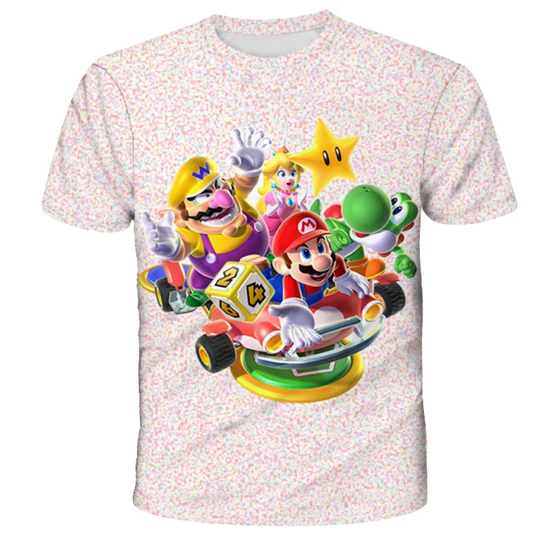 4-14y Boys T-shirt-uri de Desene animate Super Mario 3D de Imprimare Topuri Pentru Copii cu Maneci Scurte T-shirt Casual Moda de Înaltă Calitate, Haine Noi