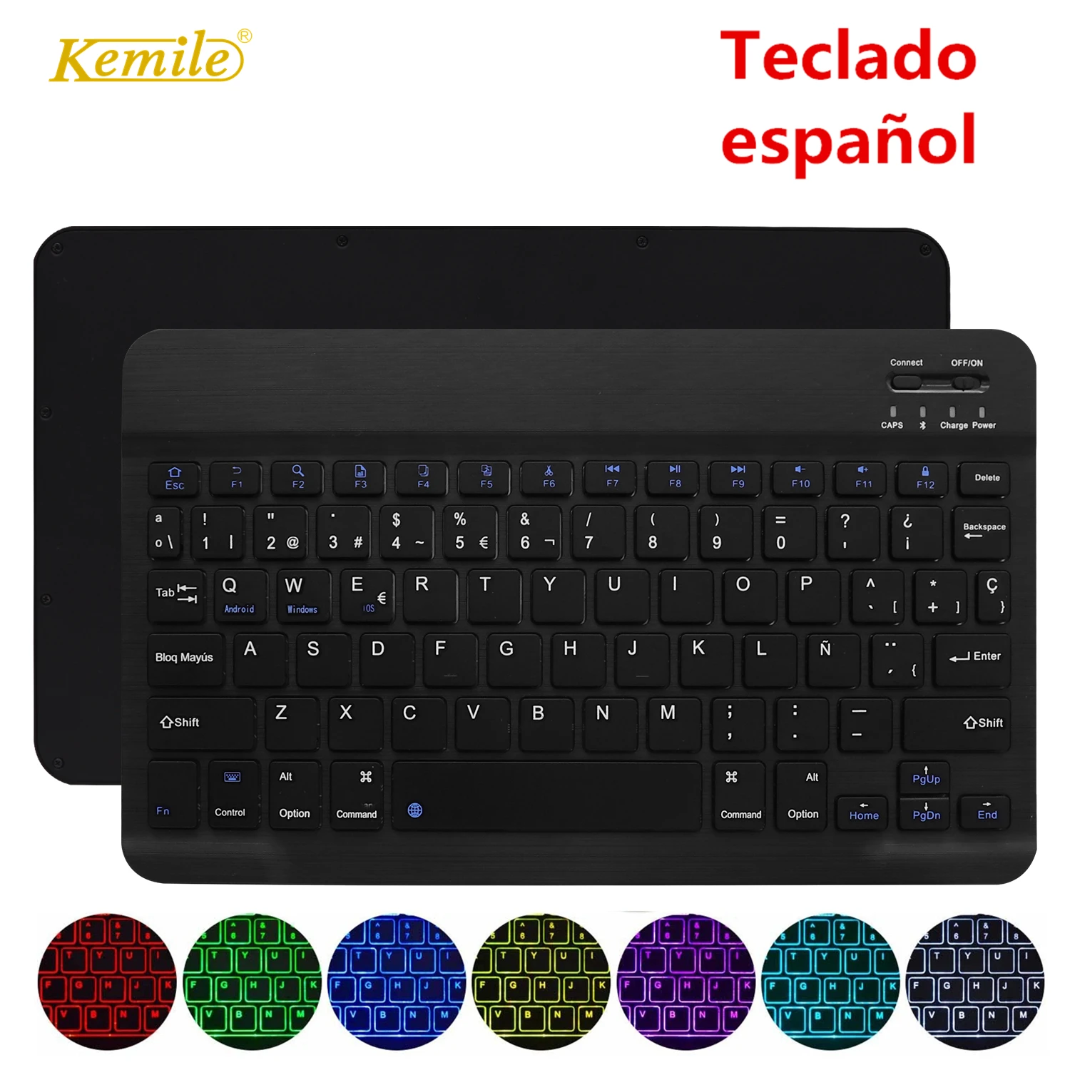 Ultra Slim Wireless Bluetooth Tastatură spaniolă Pentru IOS Android Tablet keyboard PC-ul Windows Pentru iPad Bluetooth spaniolă Teclado